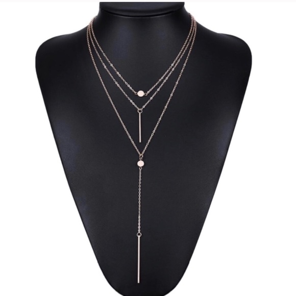 Triple Layered Gold Necklace - Picture 2 of 3